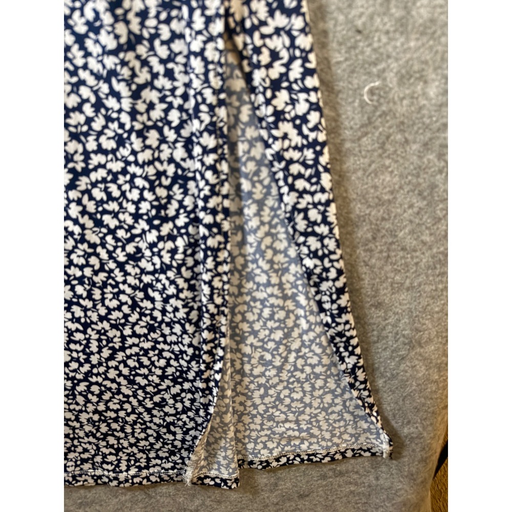 MSK Womens Navy Blue White Floral Sleeveless Maxi Dress Ring Detail XL - Picture 11 of 11